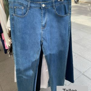 Vaquero recto cintura botón