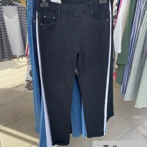 Vaquero negro recto cintura goma