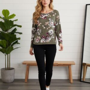 Camiseta felpina floral