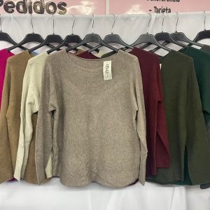 Jersey peluche cuello redondo