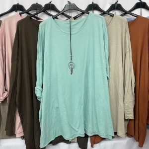 Camiseta algodón cuello redondo extragrande