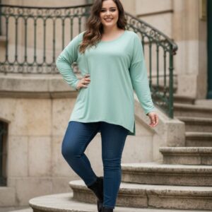 Camiseta algodón cuello redondo grande