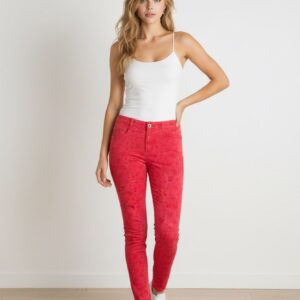 Jeans coral estampado